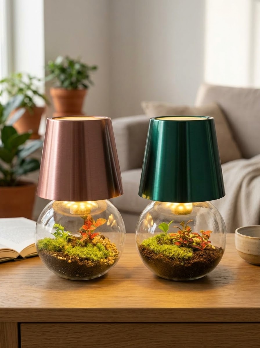 Dzīvo augu galda lampa – www.augi-plants.lv